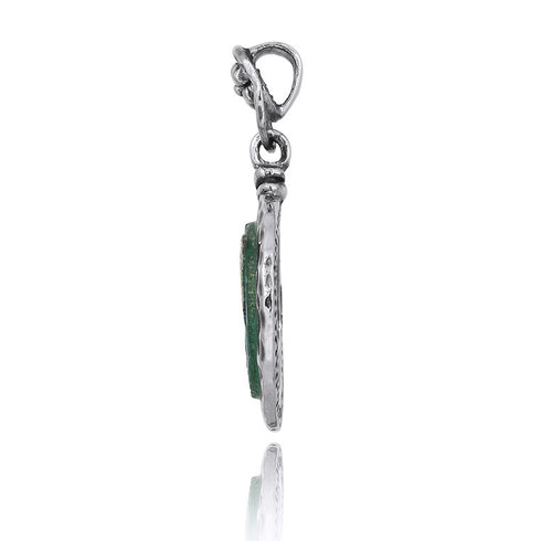 Flower Design Roman Glass Pendant